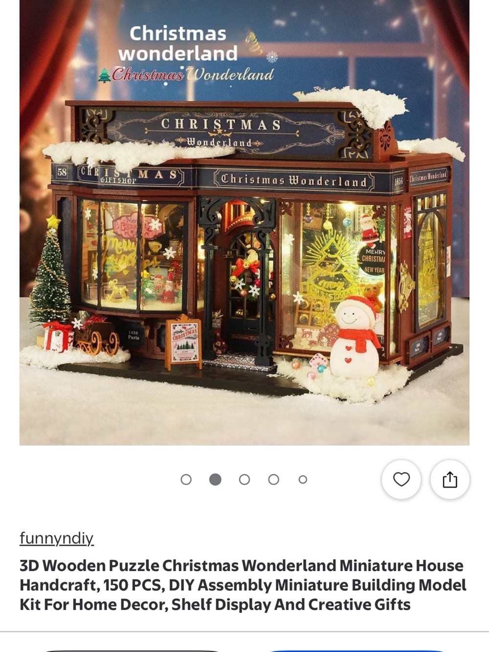 Hands Craft DIY Miniature House Kit Christmas Wonderland